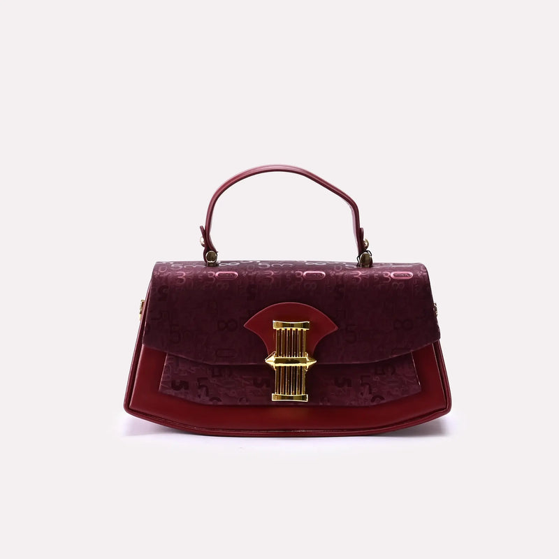 Casual Hand Bag Maroon 0322159