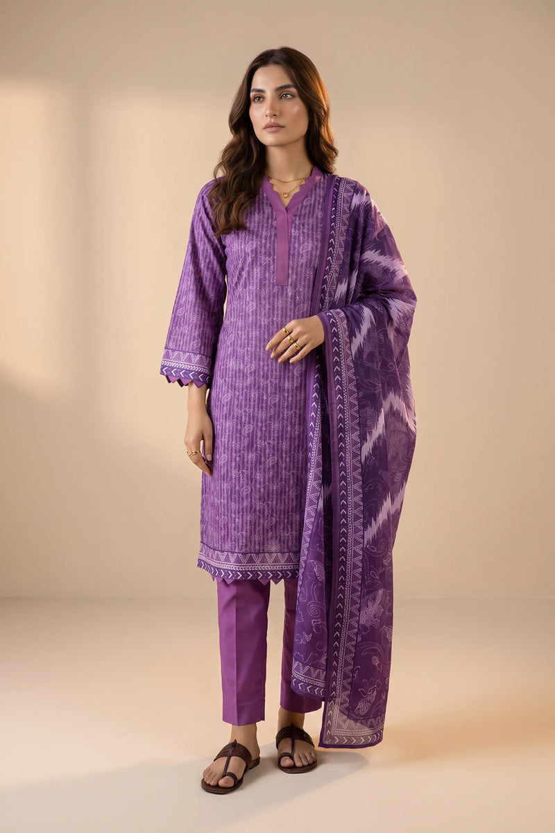 Aurelia Purple – 3 Piece Lawn Stitched Suit 15D0152