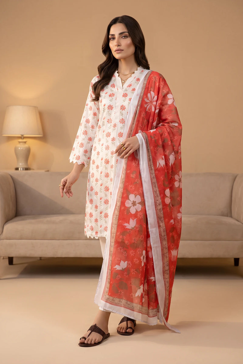 Amber Blossom - 3 Piece Stitched Lawn Suit  15D0160