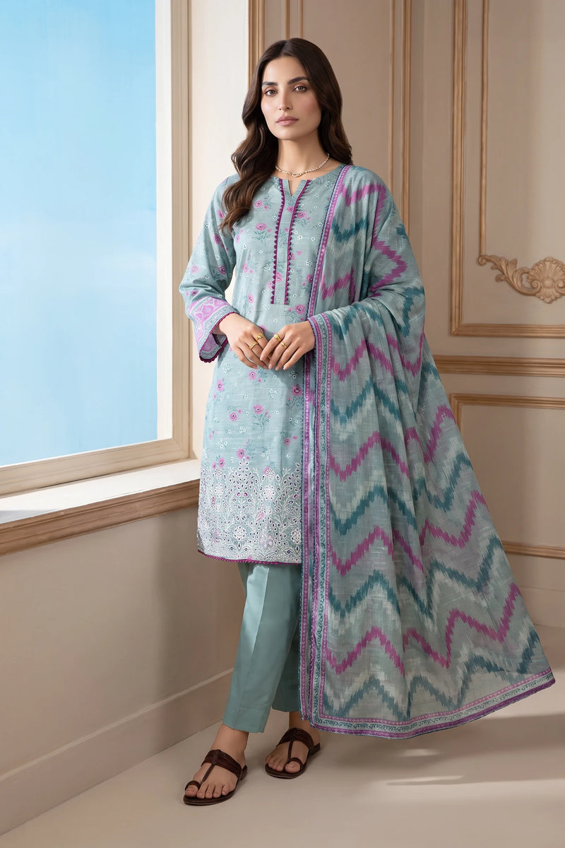 Victoria Blush - 3 Piece Stitched Lawn Suit  15D0167