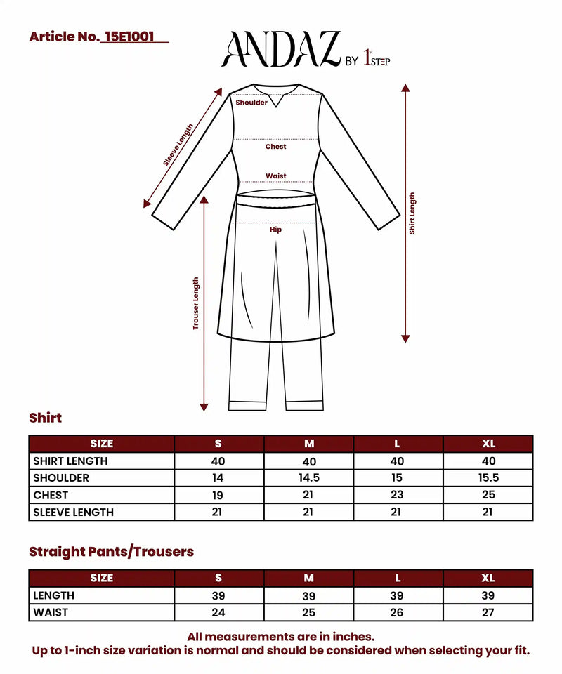 Rosvina - 3 Piece Stitched Lawn Suit 15E1001
