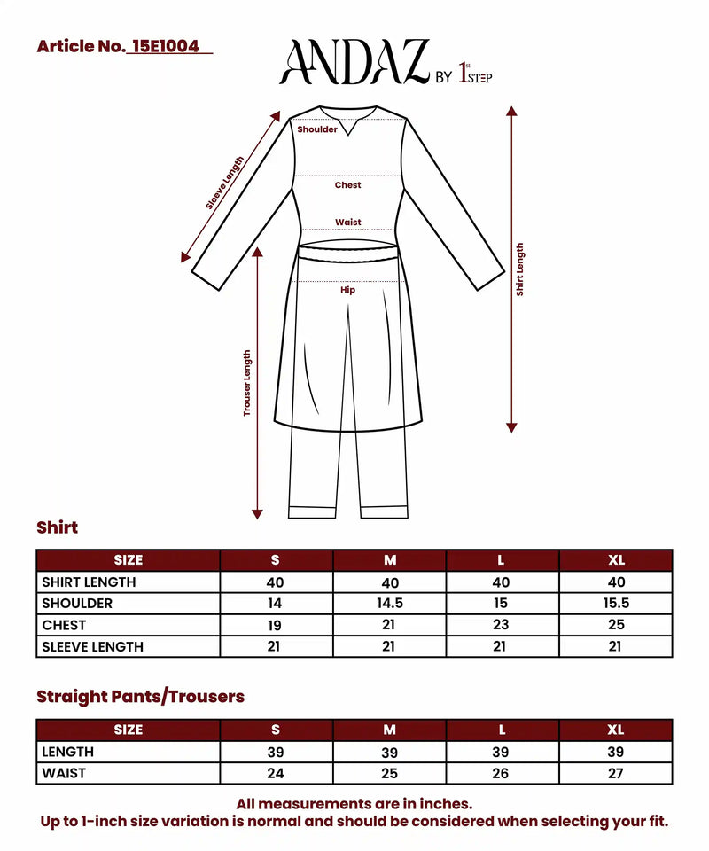 Estella - 3 Piece Stitched Lawn Suit 15E1004