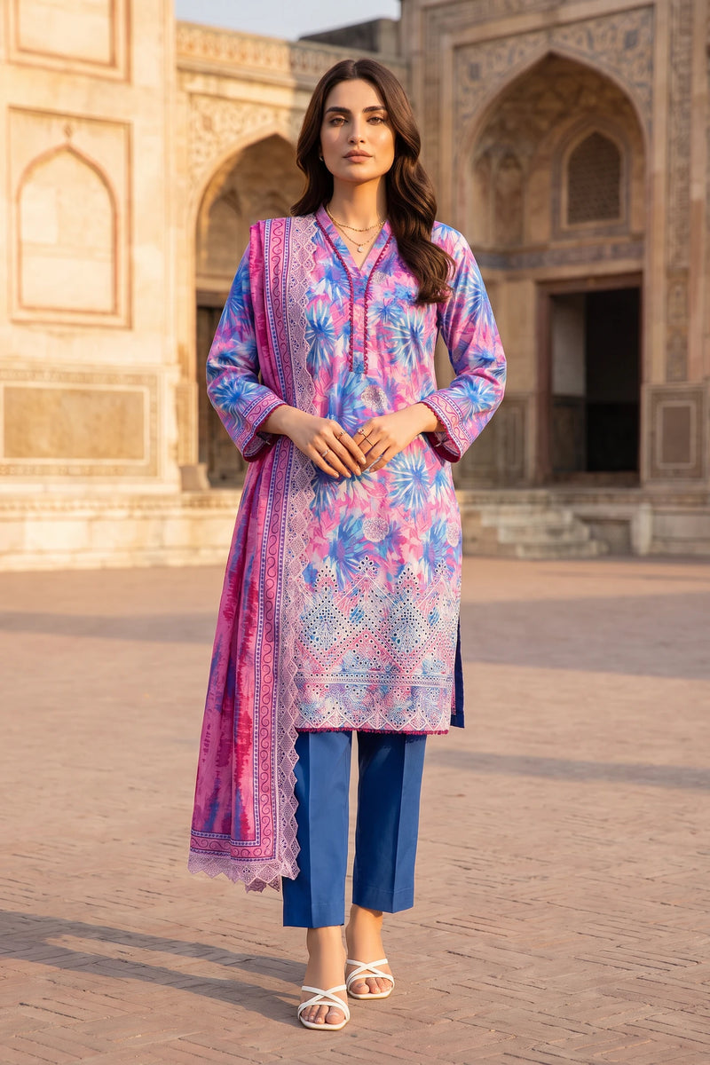 Blush Whisper – 3 Piece Stitched Lawn Suit 15R1150
