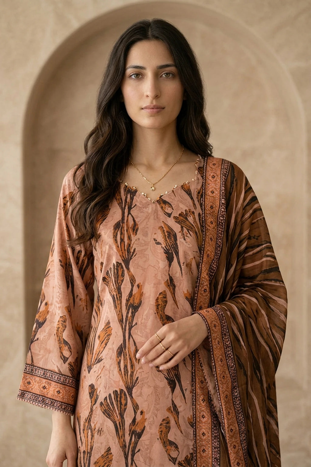 Rosavelle Mist – 3 Piece Stitched Viscose Linen Suit 1512304