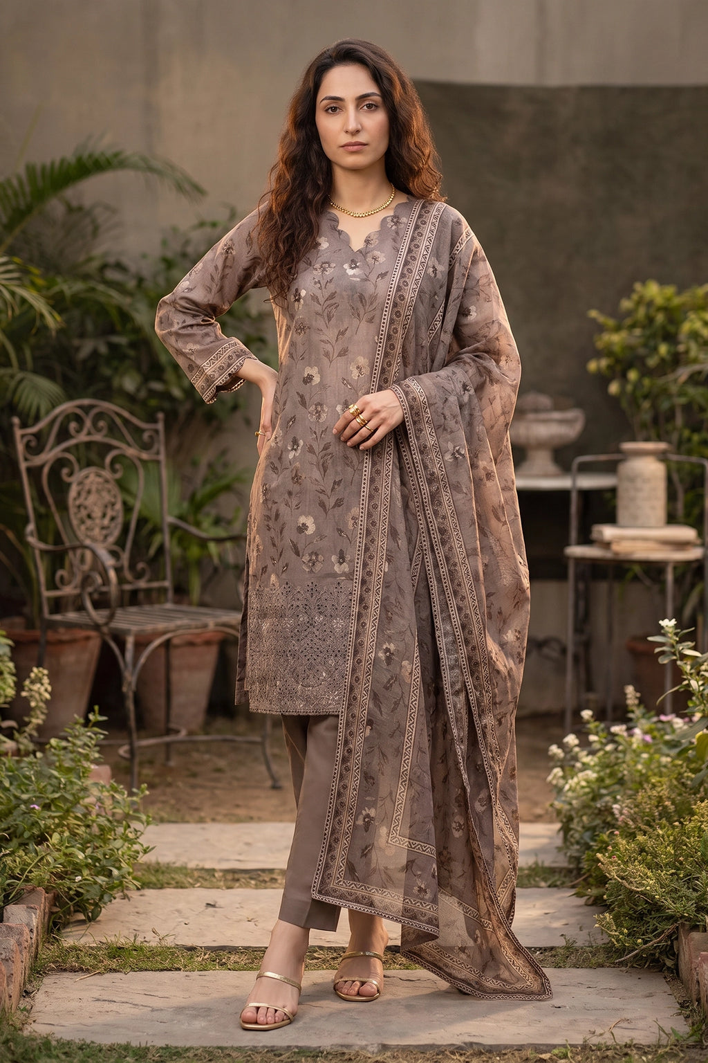 Gulnaar - 3 Piece Stitched Lawn Suit 15D0096