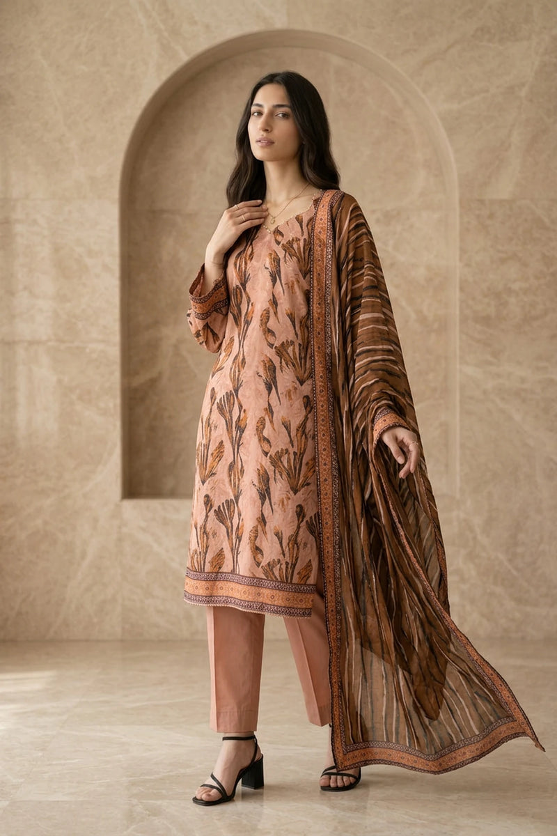 Rosavelle Mist – 3 Piece Stitched Viscose Linen Suit 1512304
