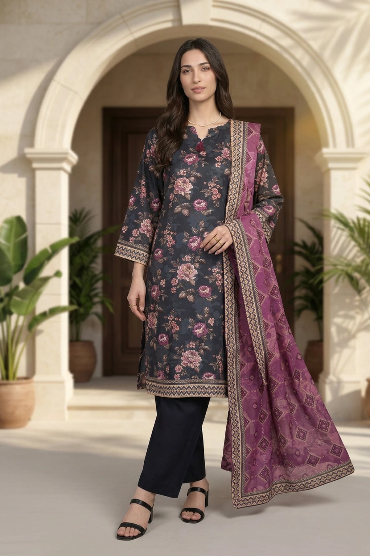 Tavira Tales – 3 Piece Stitched Viscose Linen Suit 1512305