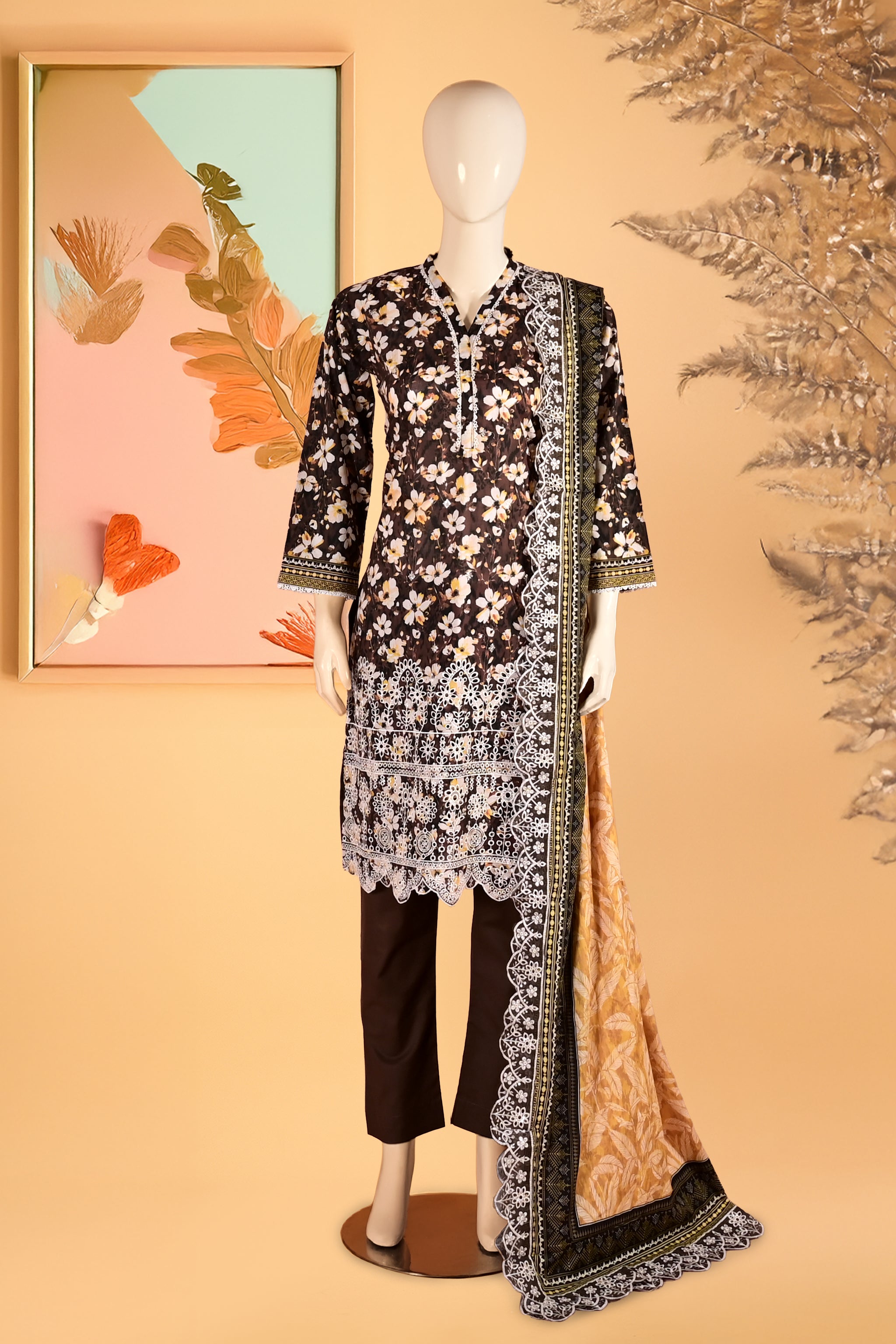 Cocoaelle – 3 Piece Stitched Lawn Suit 15R1149