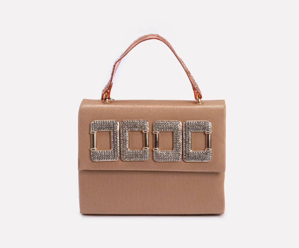 Gold top handle outlet bag