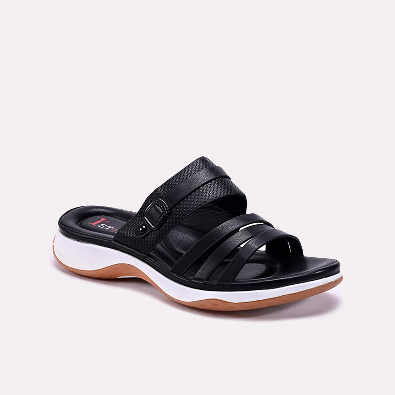 Black Comfy Casual Slippers 0412736