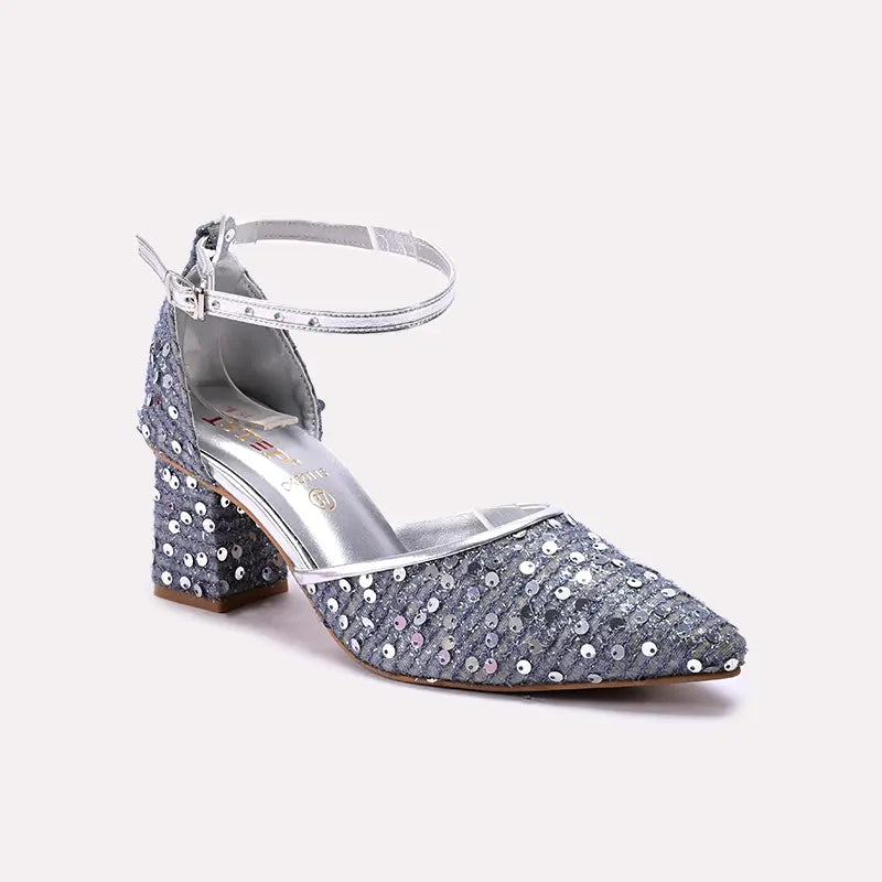 Fancy Court Shoes Silver 0450115