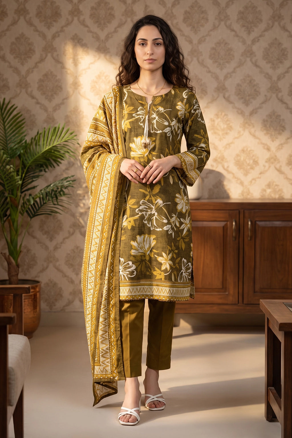 Olivara  - 3 Piece Stitched Lawn Suit 15R1121