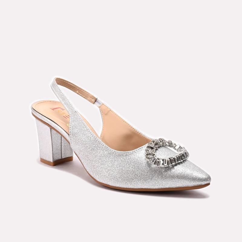 Fancy Court Shoes Silver 0450222