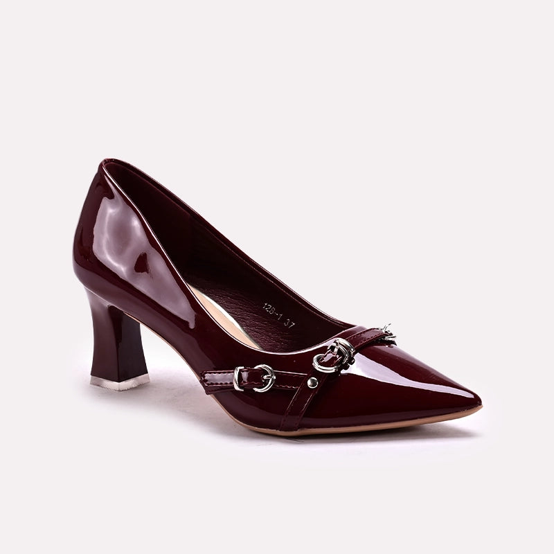 Fancy Court Shoes Maroon 0450163