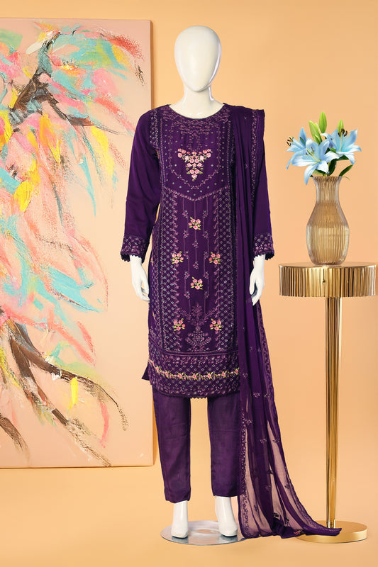 Plumora - 3 Piece Stitched Lawn Suit 15E1003
