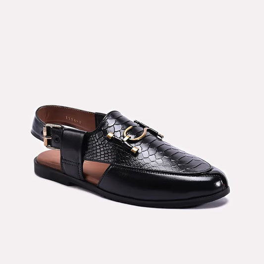 Black Mens Peshawari Sandals 0141130