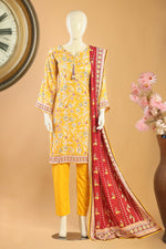 Golden Gleam - 3 Piece Stitched Lawn Suit 15R1119