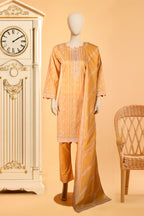 Sunlit Olive - 3 Piece Stitched Cotton Suit  15D1062