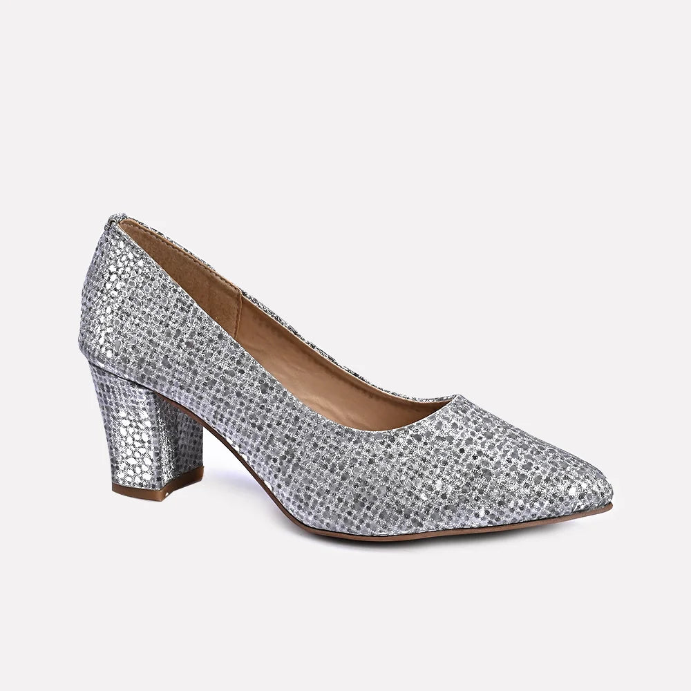 Womens silver court shoes sales