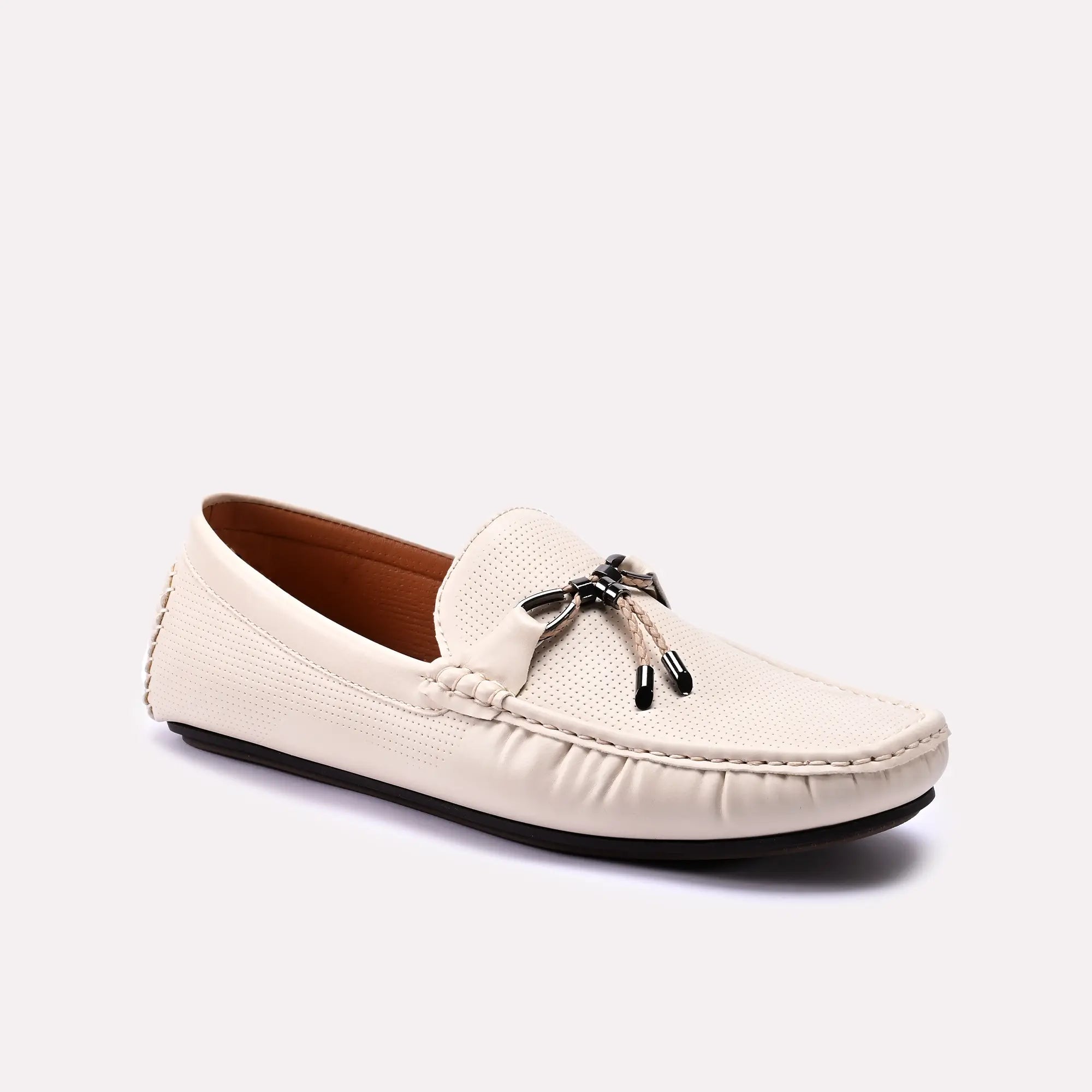 Men Loafer Shoes Off White