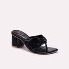 Black Womens Block Heel Casual Slippers 0413392