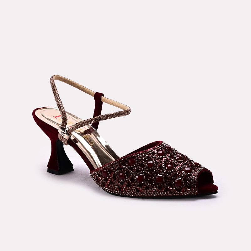 Maroon Bridal Peep Toes 0450094