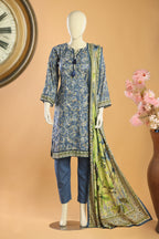 Sapphire Bloom - 3 Piece Stitched Lawn Suit 15R1115
