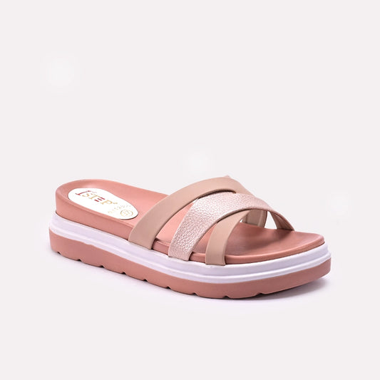 Peach Womens Casual Platform Slippers 0413130