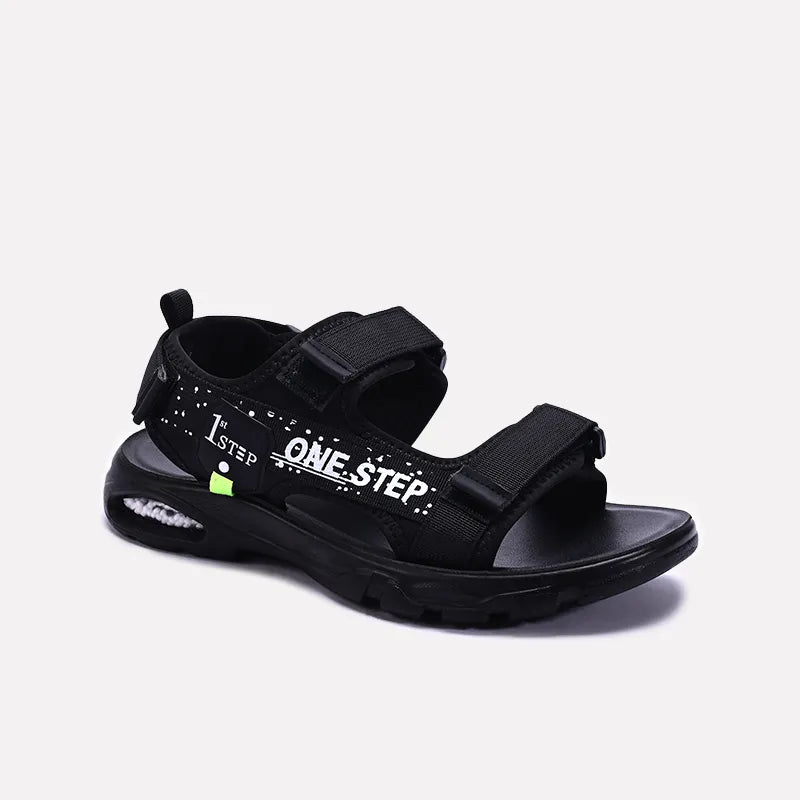 Black Velcro Strap Sandals 0141181