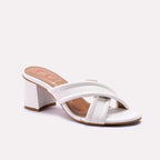 White Casual Heel Slippers 0413390