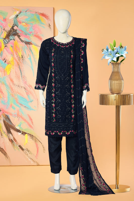 Nighting Bloom - 3 Piece Stitched Lawn Suit 15E1001
