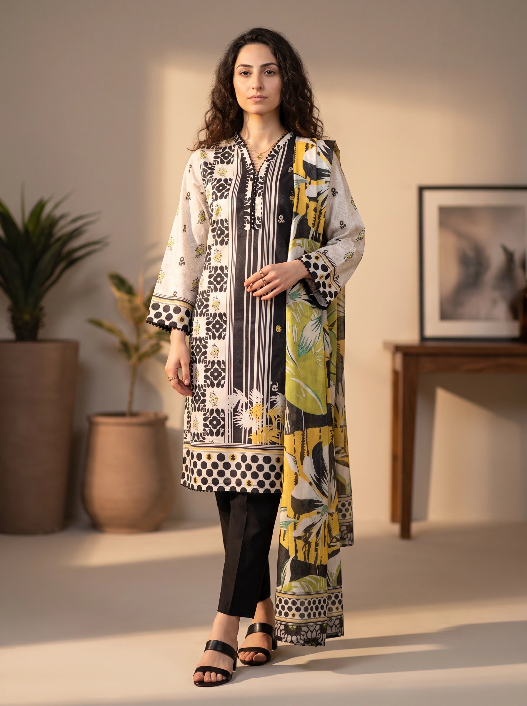 White Whisper – 3 Piece Lawn Stitched Suit 15D0149
