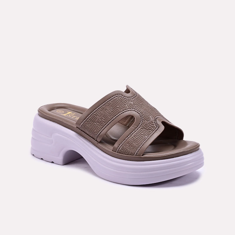 Brown Thick Sole Slippers 0412932