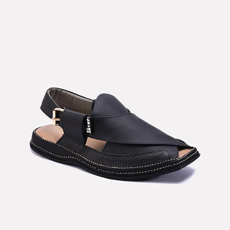 Black Peshawari Chappal