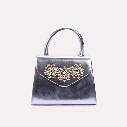 Silver Casual Hand Bags 0321852