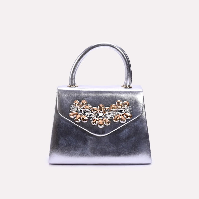 Silver Casual Hand Bags 0321852