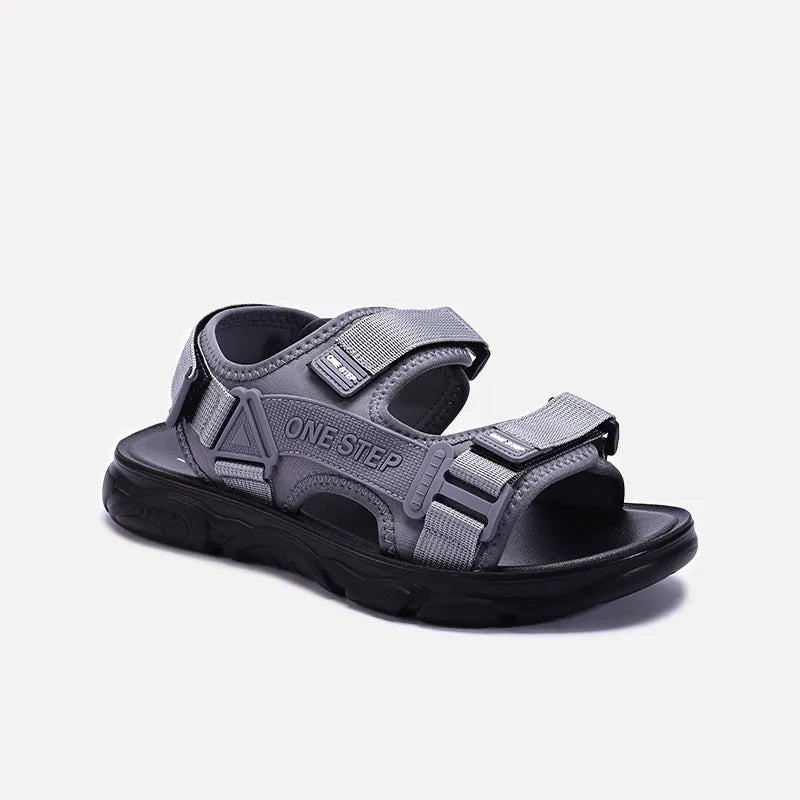 Gray Velcro Strap Sandals 0141182