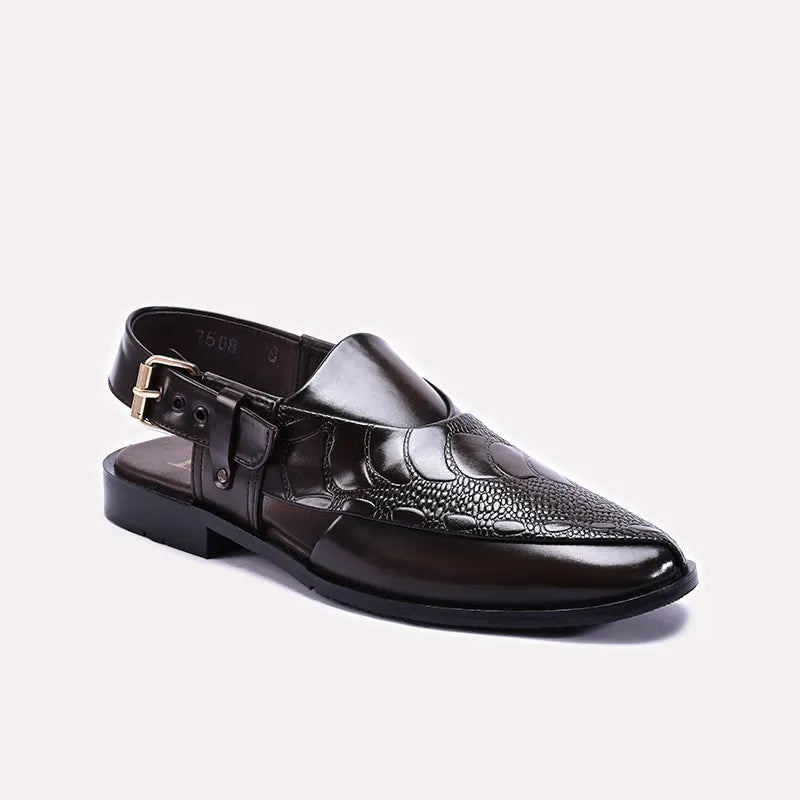 Brown Designer Peshawari Sandals 0141109