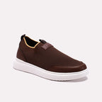 Brown Mens Slip On Sneakers 0120608