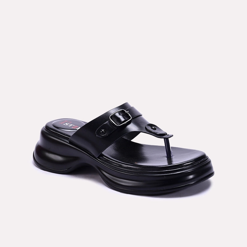 Black Chunky Flip Flops 0412902