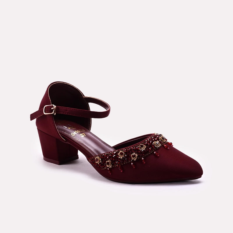 Bridal Court Shoes Maroon 0450050