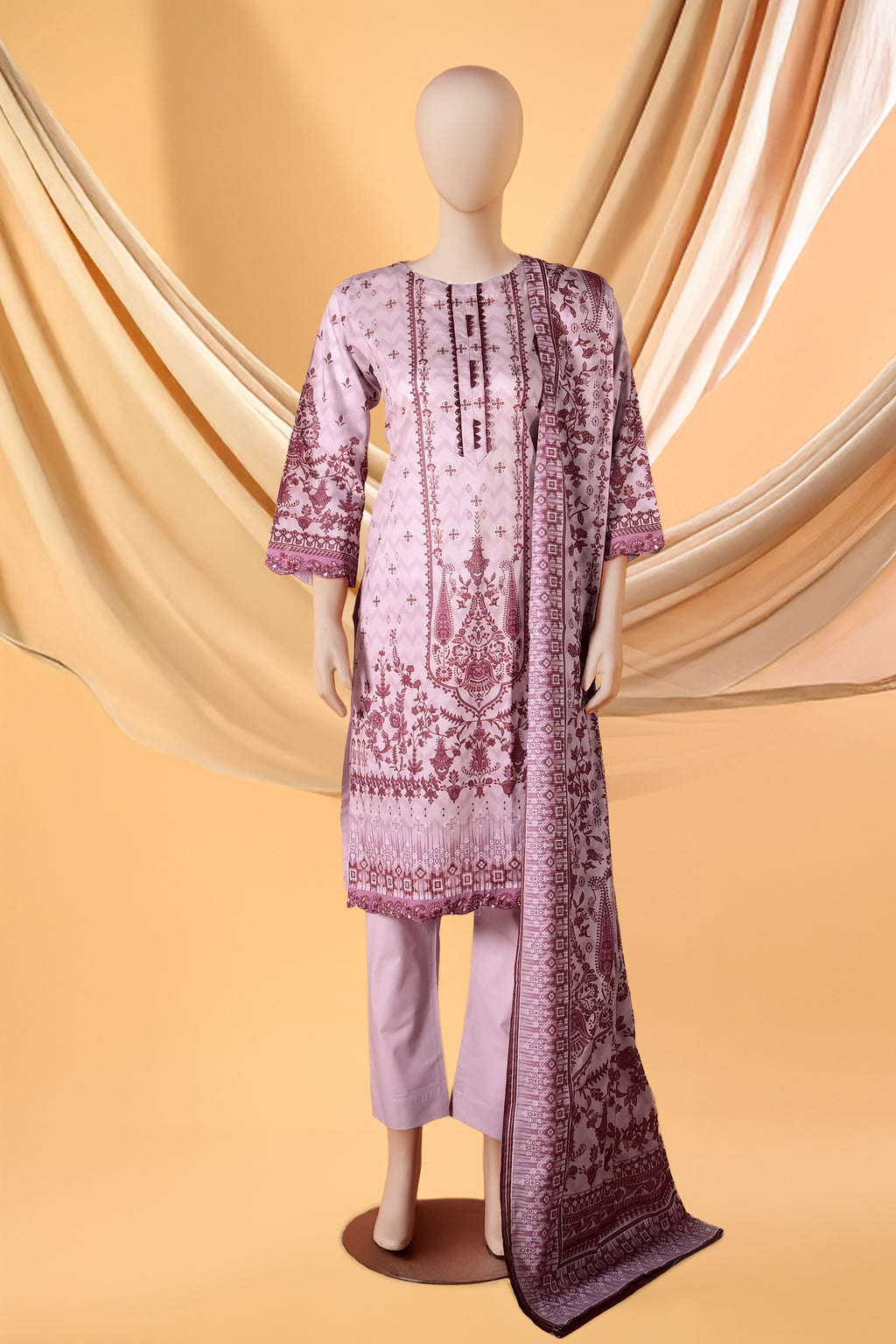 Marigold Grace - 3 Piece Lawn Suit 15D0147