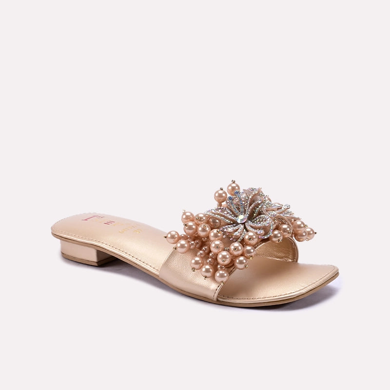 Gold Fancy Flat Slippers 0413171