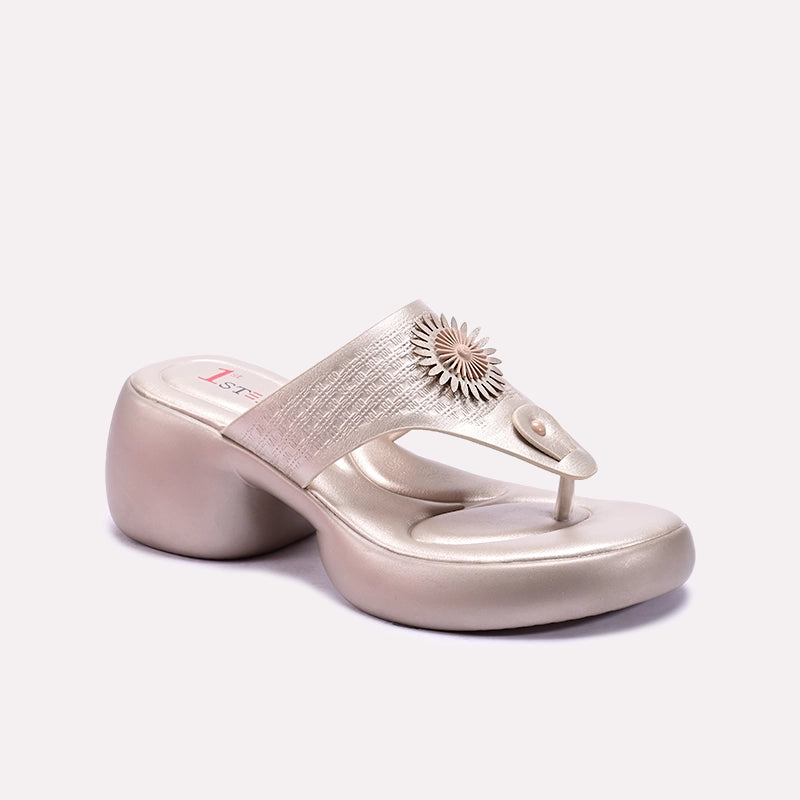 Gold Chunky Flip Flops 0413244