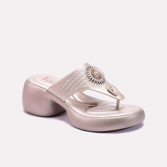 Gold Chunky Flip Flops 0413244