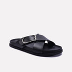 Black Criss Cross Casual Slides 0151111