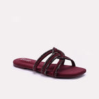 Maroon Womens Fancy Slippers 0412944