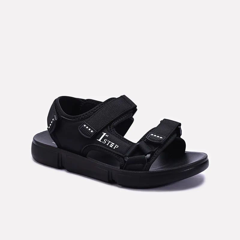 Black Velcro Strap Sandals 0141180