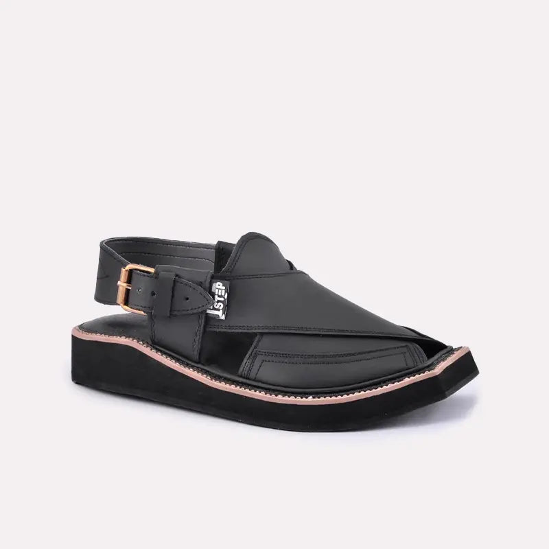 Black Kaptan Peshawari Sandal 0140171