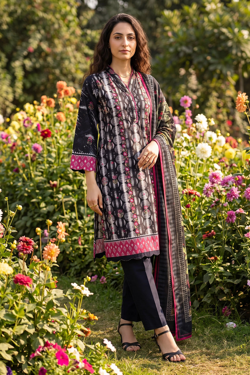 Urban Blossom - 3 Piece Stitched Lawn Suit  15D0148